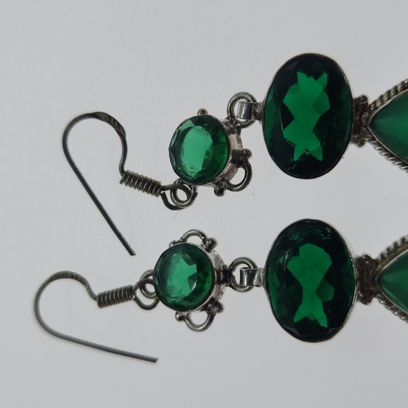 Nwot! Natural emerald and green tourmaline 925 silver - Picture 4 of 9